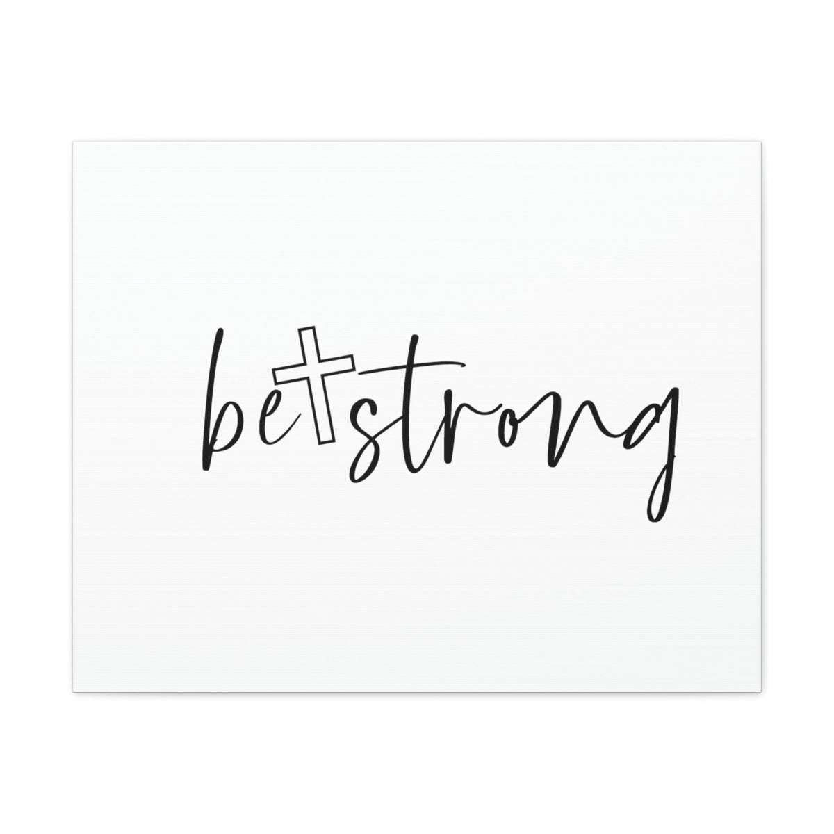 Scripture Walls Be Strong Deuteronomy 31:6 White Cross Christian Wall Art Bible Verse Print Ready to Hang Unframed-Express Your Love Gifts