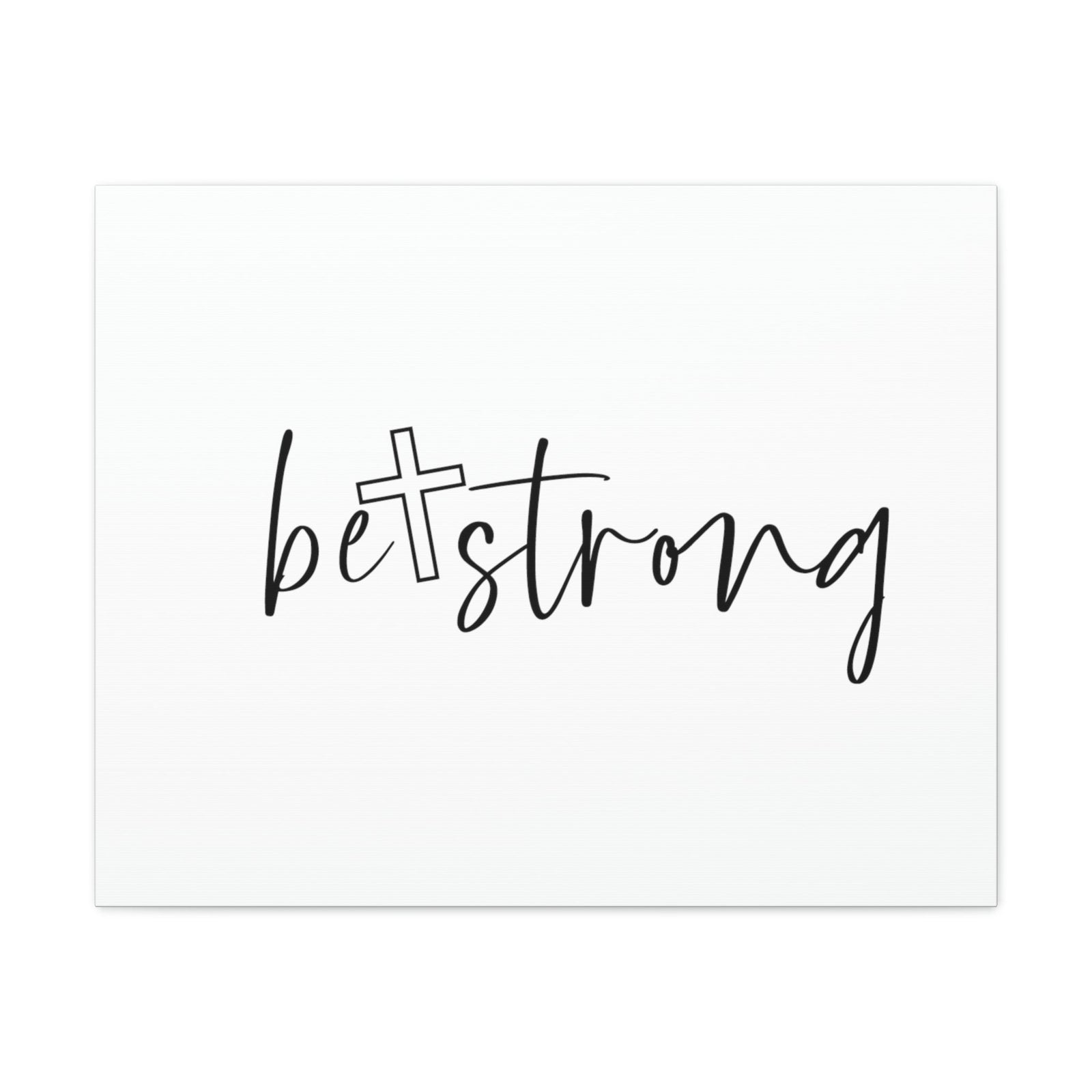 Scripture Walls Be Strong Deuteronomy 31:6 White Cross Christian Wall Art Bible Verse Print Ready to Hang Unframed-Express Your Love Gifts