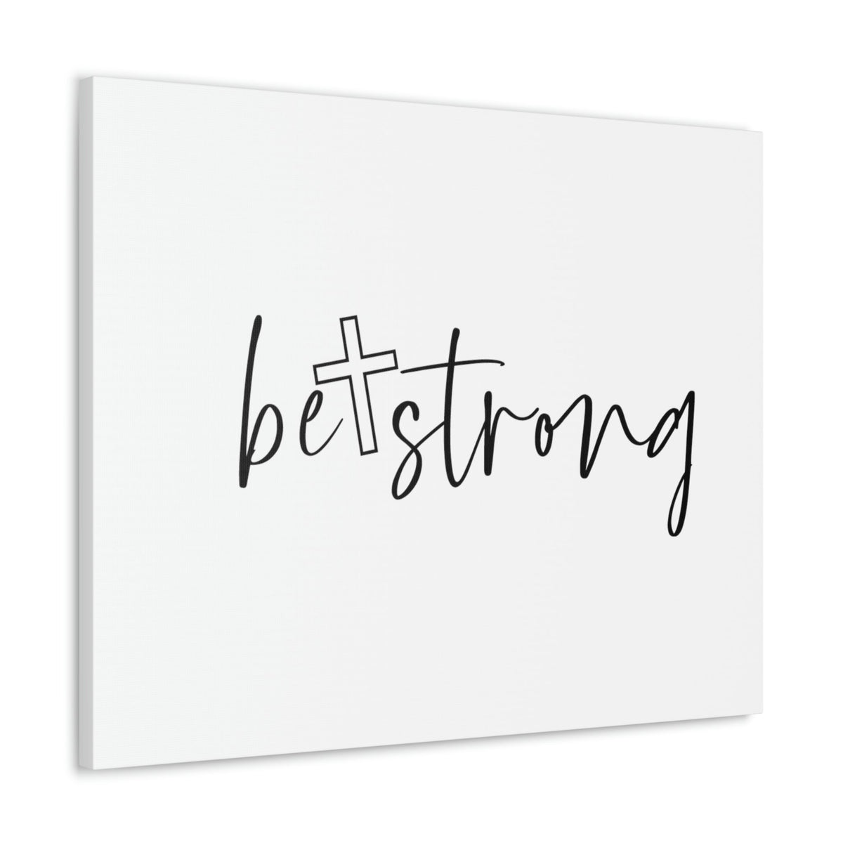 Scripture Walls Be Strong Deuteronomy 31:6 White Cross Christian Wall Art Bible Verse Print Ready to Hang Unframed-Express Your Love Gifts