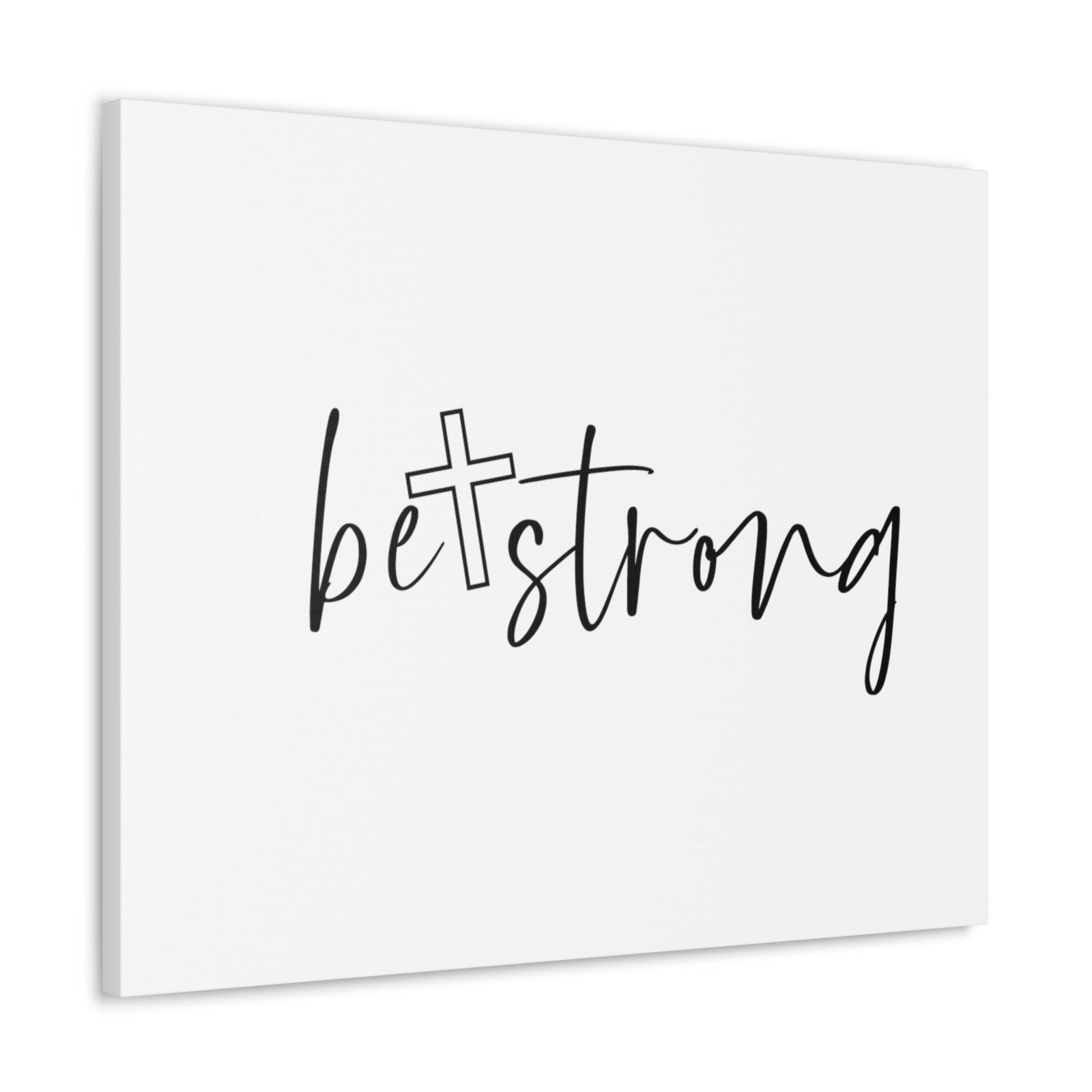 Scripture Walls Be Strong Deuteronomy 31:6 White Cross Christian Wall Art Bible Verse Print Ready to Hang Unframed-Express Your Love Gifts