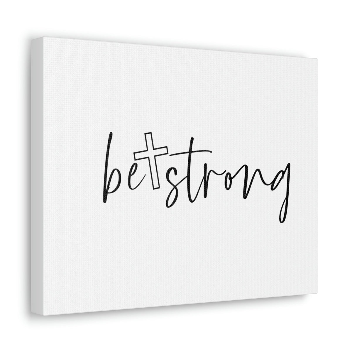 Scripture Walls Be Strong Deuteronomy 31:6 White Cross Christian Wall Art Bible Verse Print Ready to Hang Unframed-Express Your Love Gifts