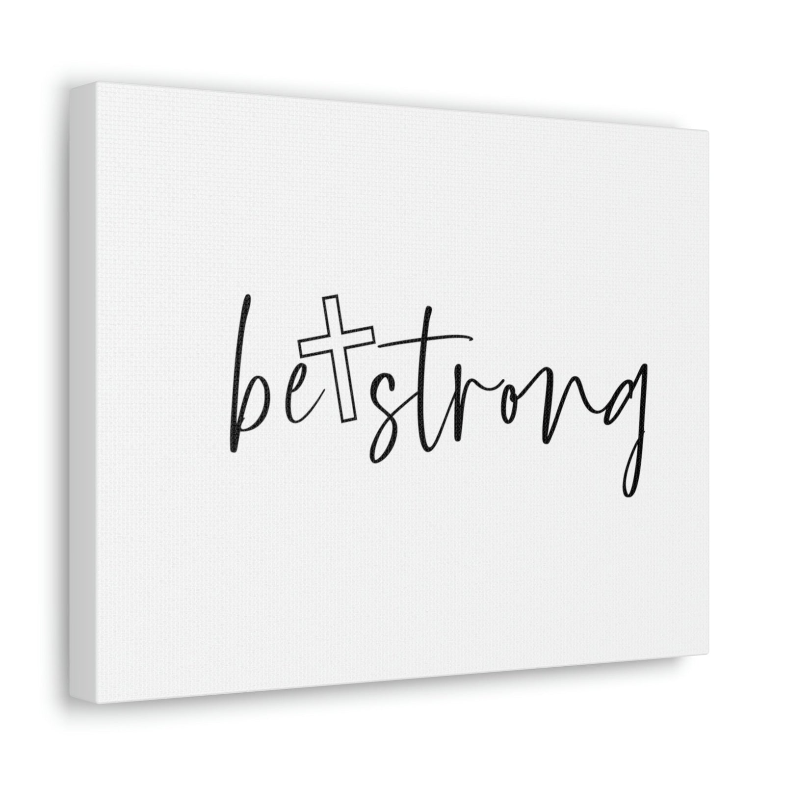 Scripture Walls Be Strong Deuteronomy 31:6 White Cross Christian Wall Art Bible Verse Print Ready to Hang Unframed-Express Your Love Gifts