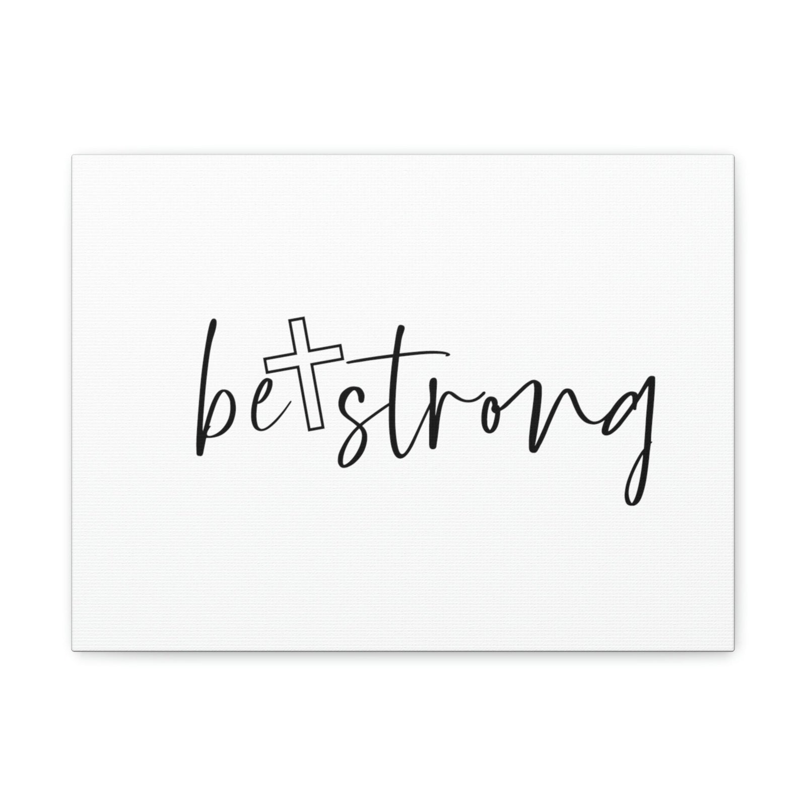 Scripture Walls Be Strong Deuteronomy 31:6 White Cross Christian Wall Art Bible Verse Print Ready to Hang Unframed-Express Your Love Gifts