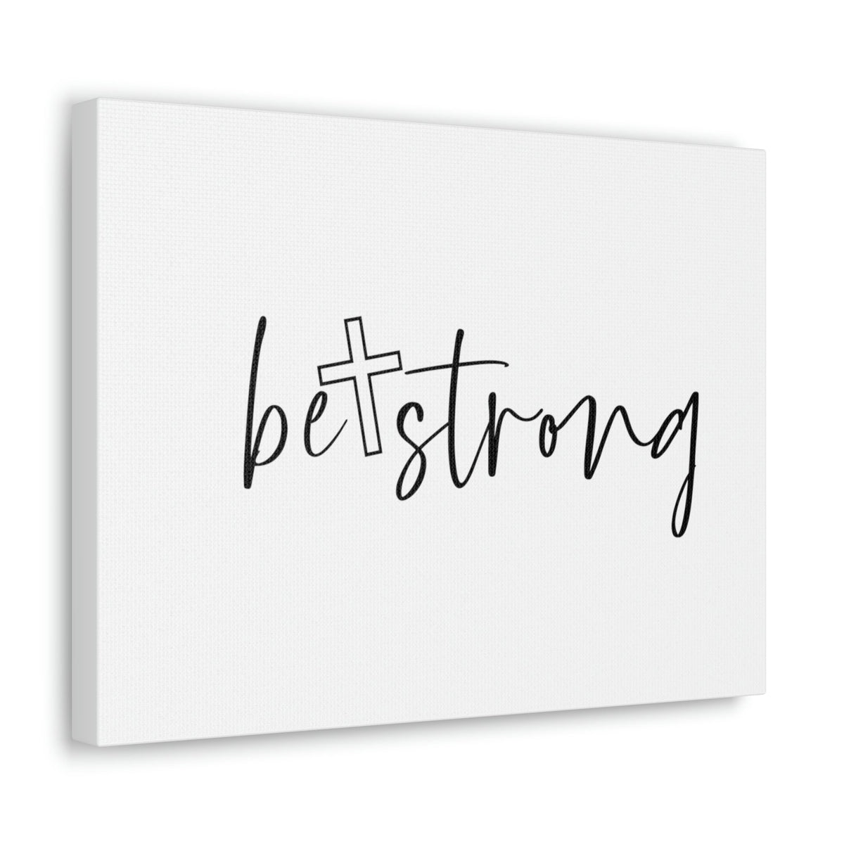 Scripture Walls Be Strong Deuteronomy 31:6 White Cross Christian Wall Art Bible Verse Print Ready to Hang Unframed-Express Your Love Gifts