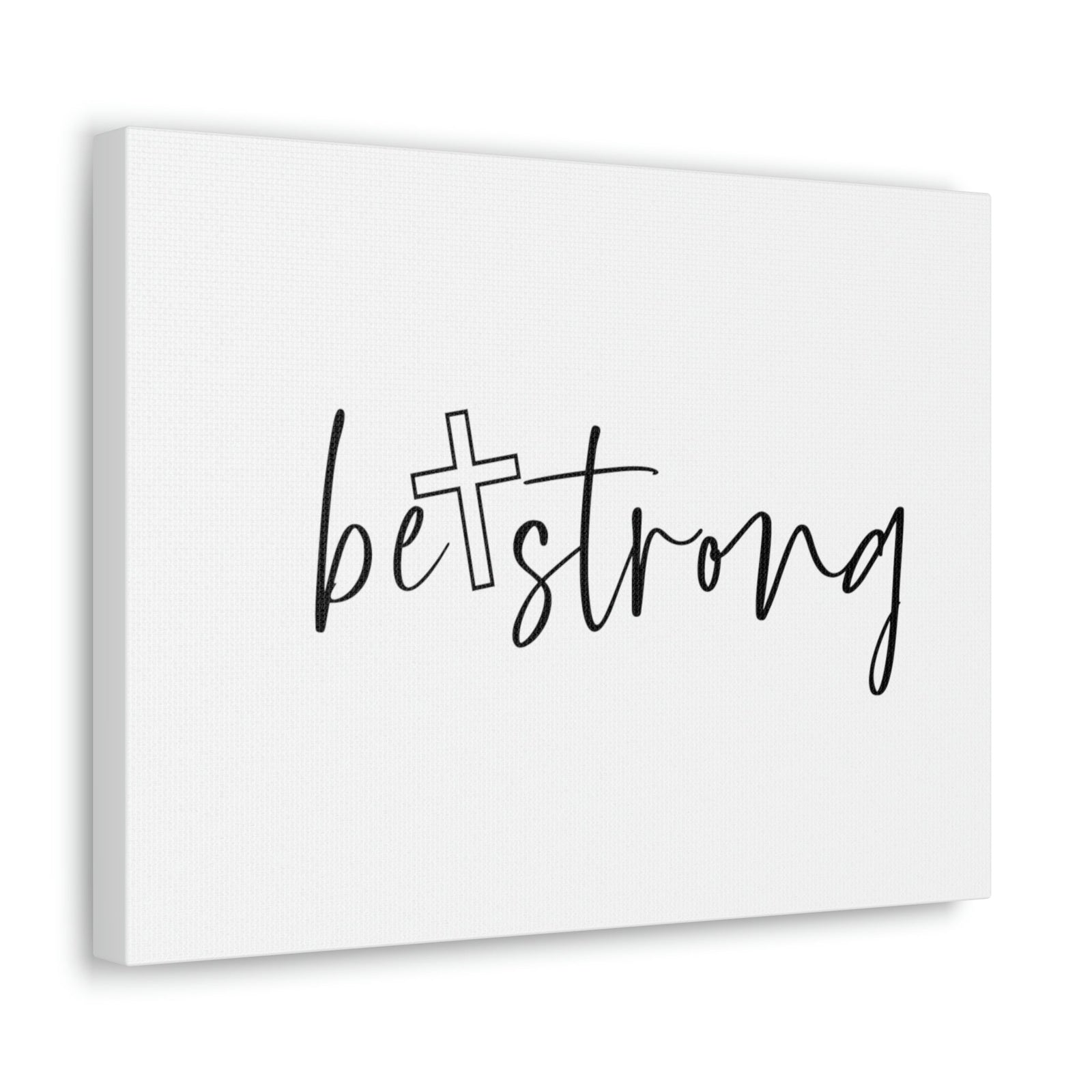 Scripture Walls Be Strong Deuteronomy 31:6 White Cross Christian Wall Art Bible Verse Print Ready to Hang Unframed-Express Your Love Gifts