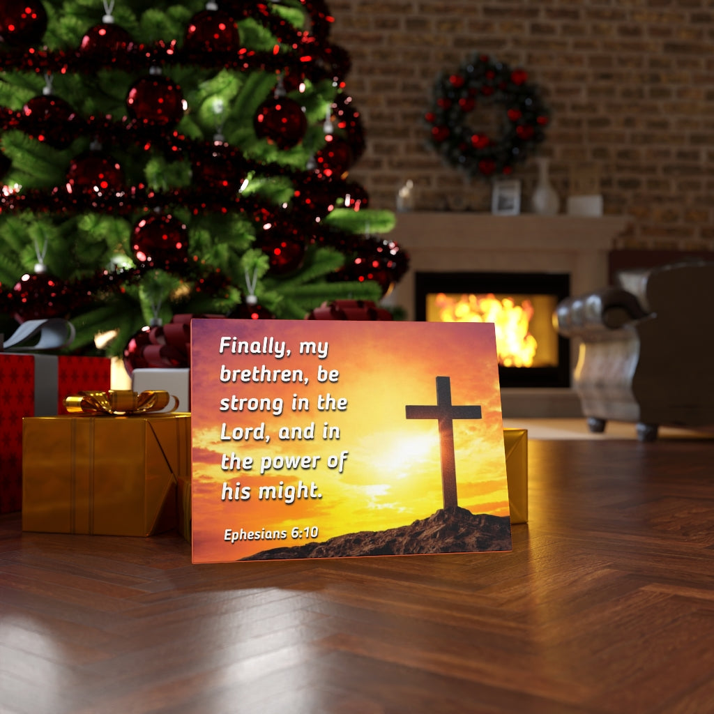 Scripture Walls Be Strong Ephesians 6:10 Yellow Bible Verse Canvas Christian Wall Art Ready to Hang Unframed-Express Your Love Gifts