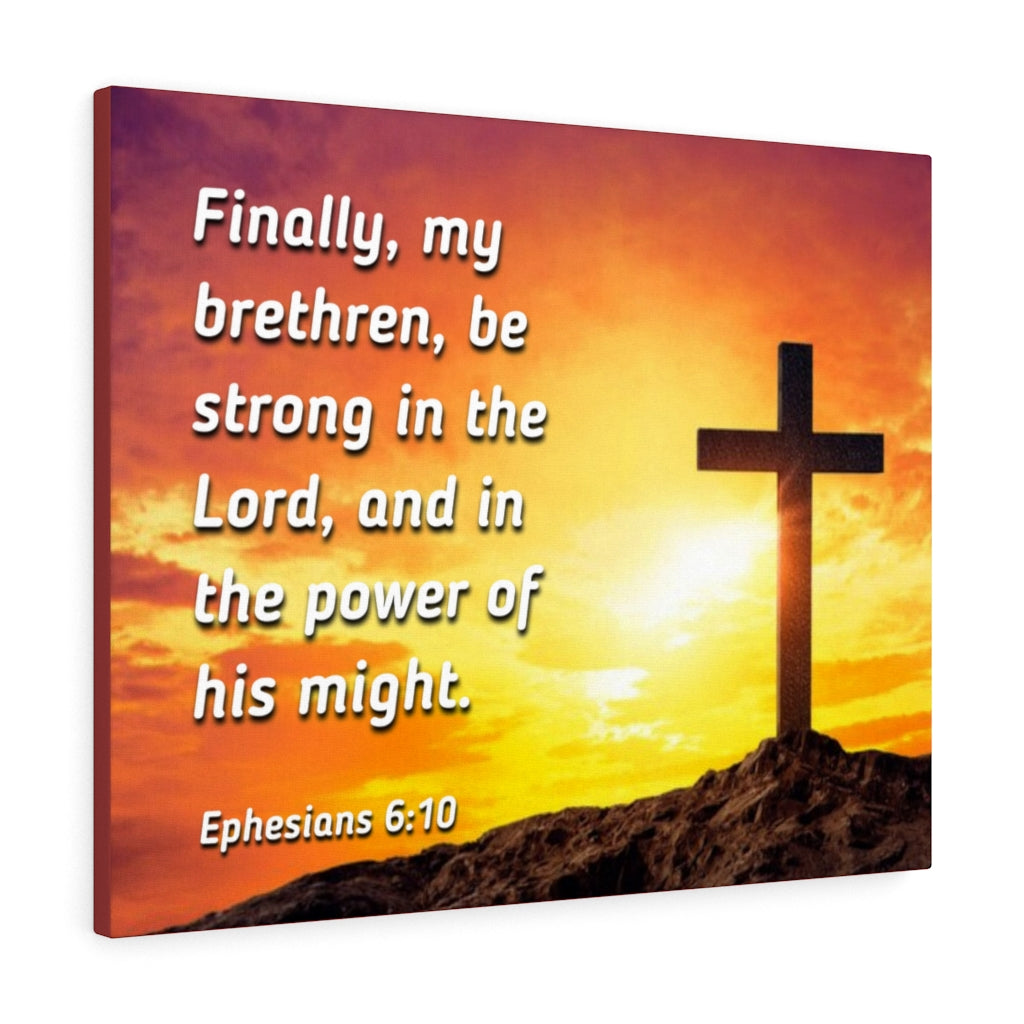 Scripture Walls Be Strong Ephesians 6:10 Yellow Bible Verse Canvas Christian Wall Art Ready to Hang Unframed-Express Your Love Gifts