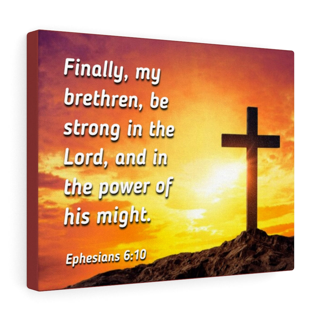 Scripture Walls Be Strong Ephesians 6:10 Yellow Bible Verse Canvas Christian Wall Art Ready to Hang Unframed-Express Your Love Gifts