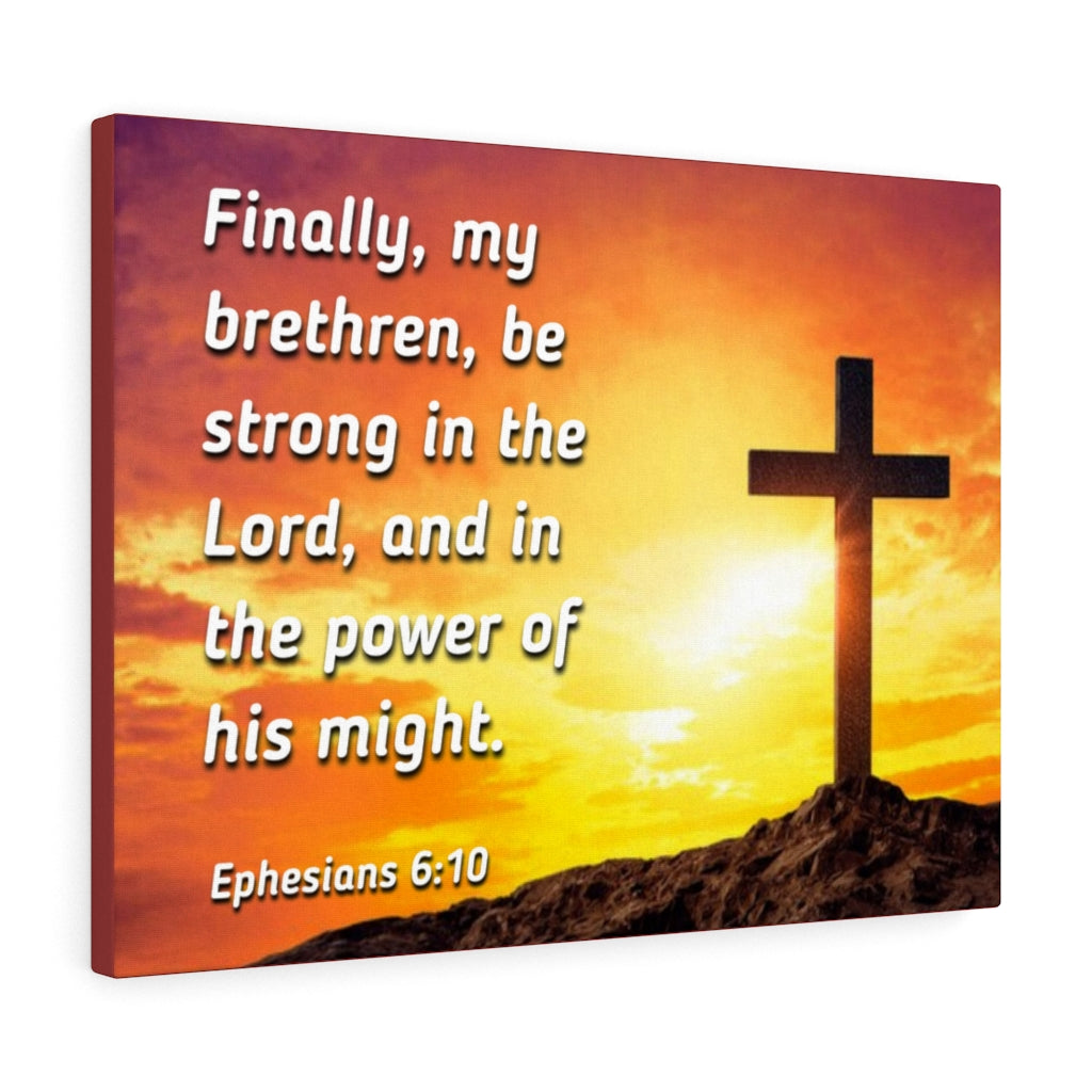 Scripture Walls Be Strong Ephesians 6:10 Yellow Bible Verse Canvas Christian Wall Art Ready to Hang Unframed-Express Your Love Gifts