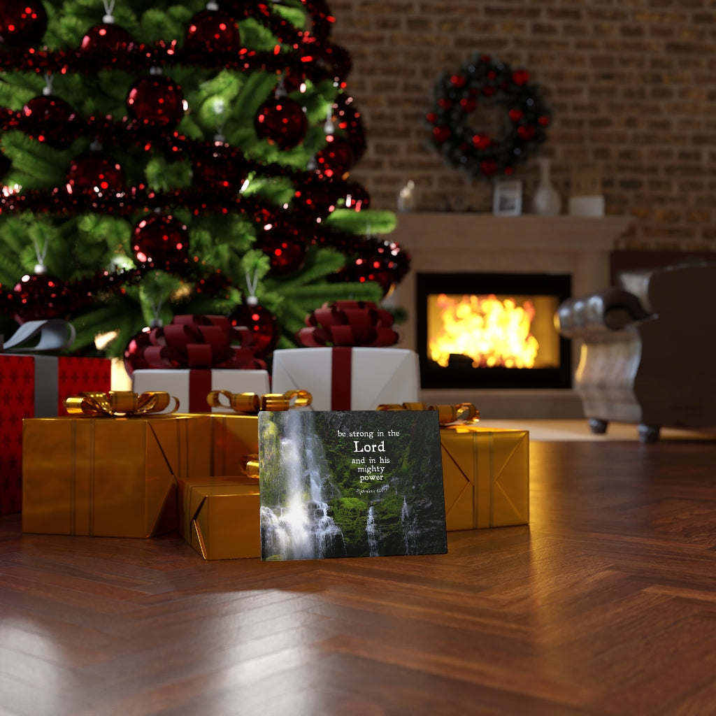 Scripture Walls Be Strong In The Lord Ephesians 6:10 Falls Bible Verse Canvas Christian Wall Art Ready to Hang Unframed-Express Your Love Gifts