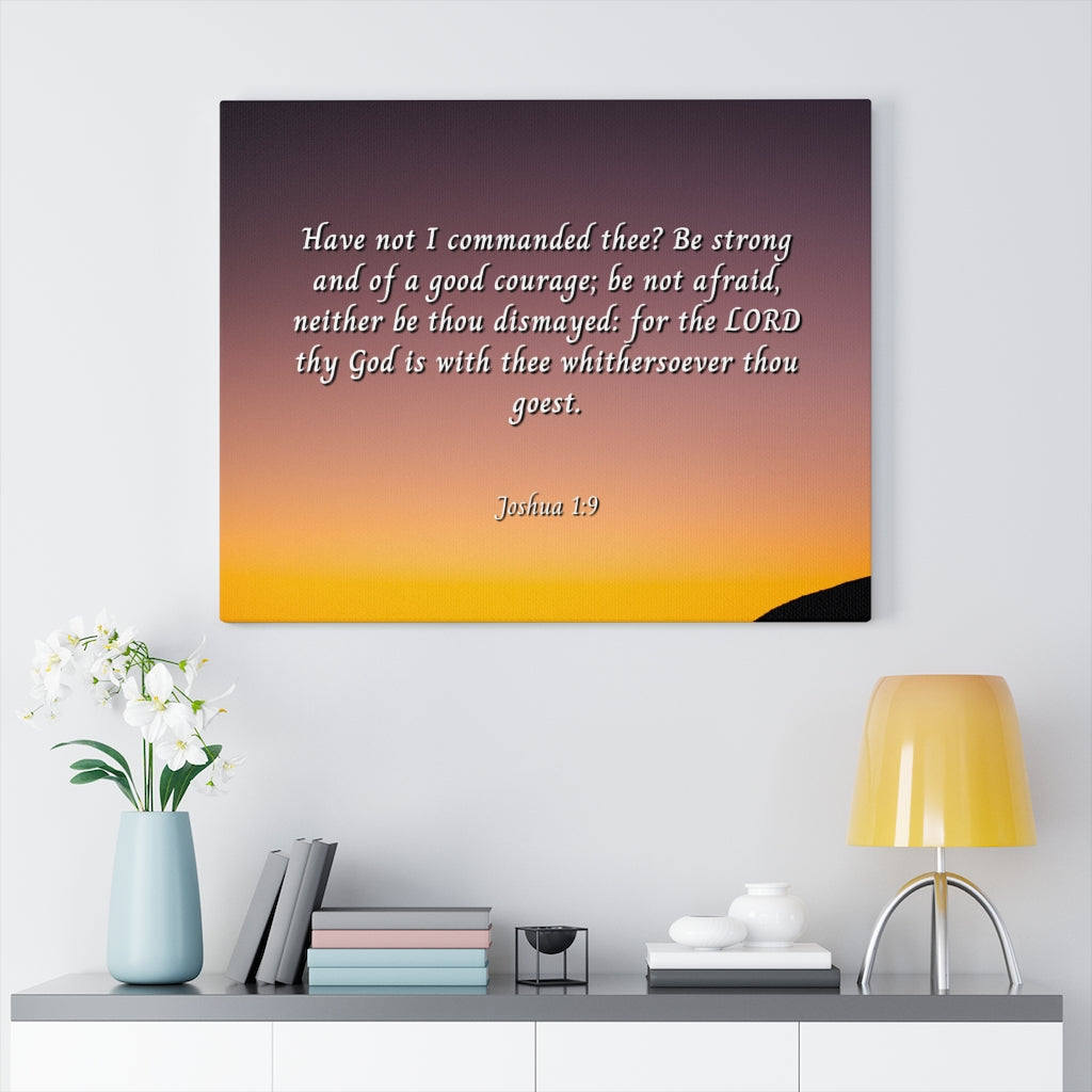 Scripture Walls Be Strong Joshua 1:9 Bible Verse Canvas Christian Wall Art Ready to Hang Unframed-Express Your Love Gifts