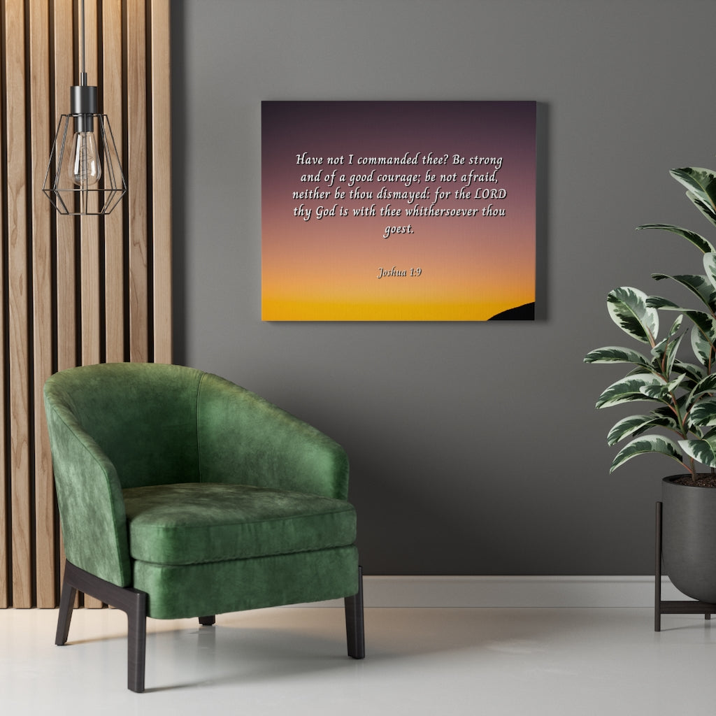 Scripture Walls Be Strong Joshua 1:9 Bible Verse Canvas Christian Wall Art Ready to Hang Unframed-Express Your Love Gifts
