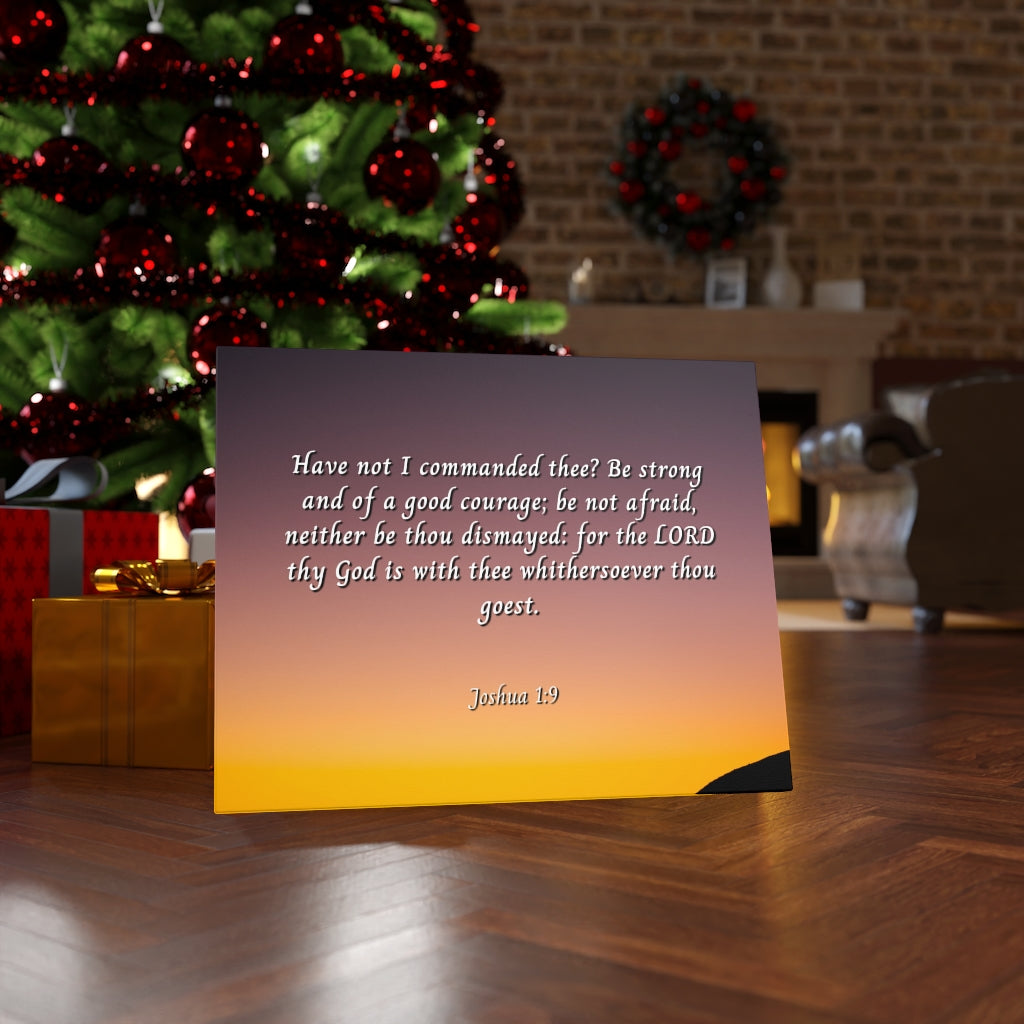 Scripture Walls Be Strong Joshua 1:9 Bible Verse Canvas Christian Wall Art Ready to Hang Unframed-Express Your Love Gifts