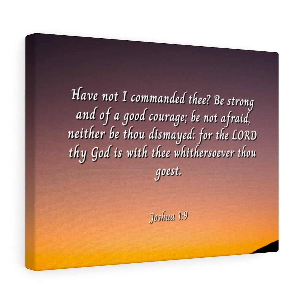 Scripture Walls Be Strong Joshua 1:9 Bible Verse Canvas Christian Wall Art Ready to Hang Unframed-Express Your Love Gifts
