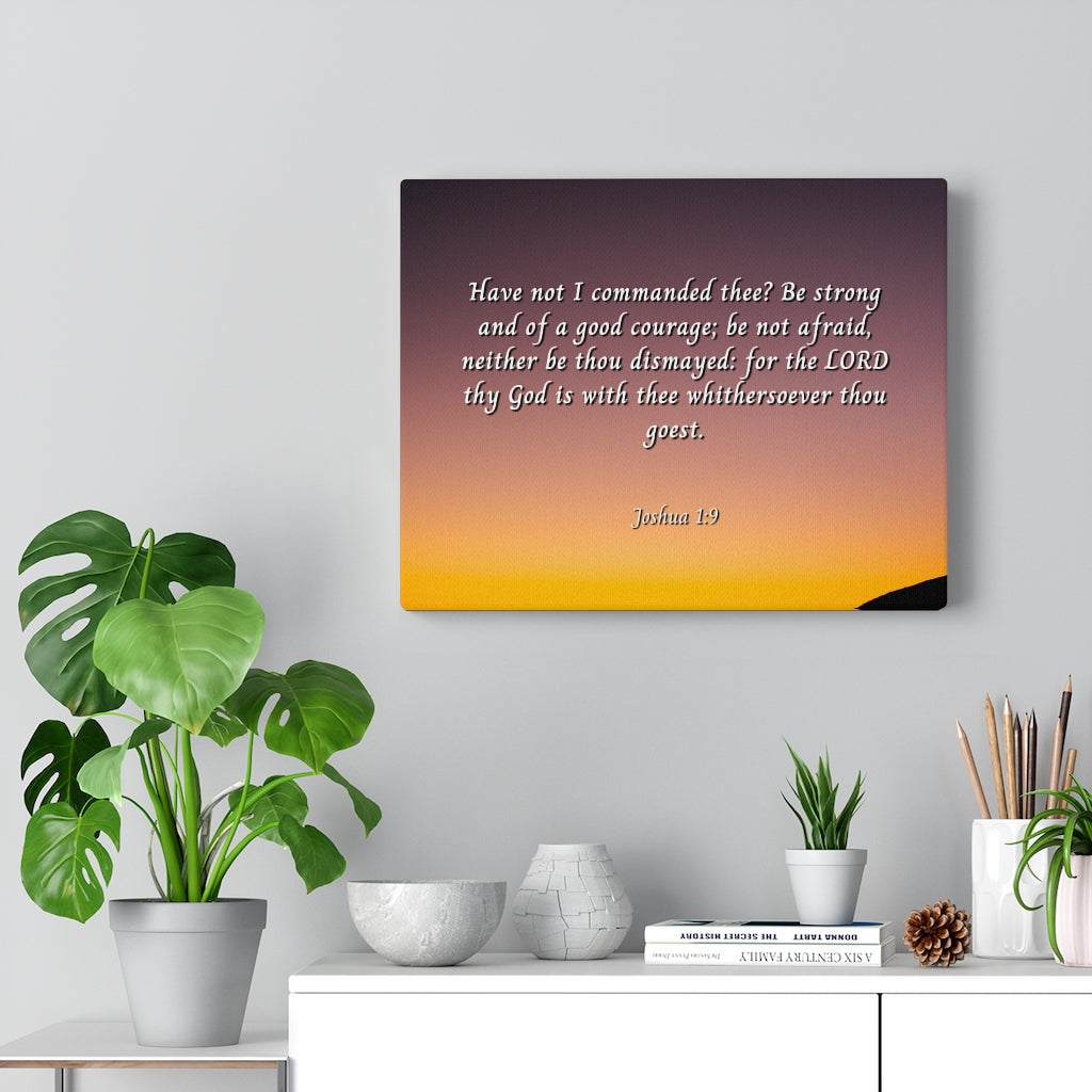Scripture Walls Be Strong Joshua 1:9 Bible Verse Canvas Christian Wall Art Ready to Hang Unframed-Express Your Love Gifts