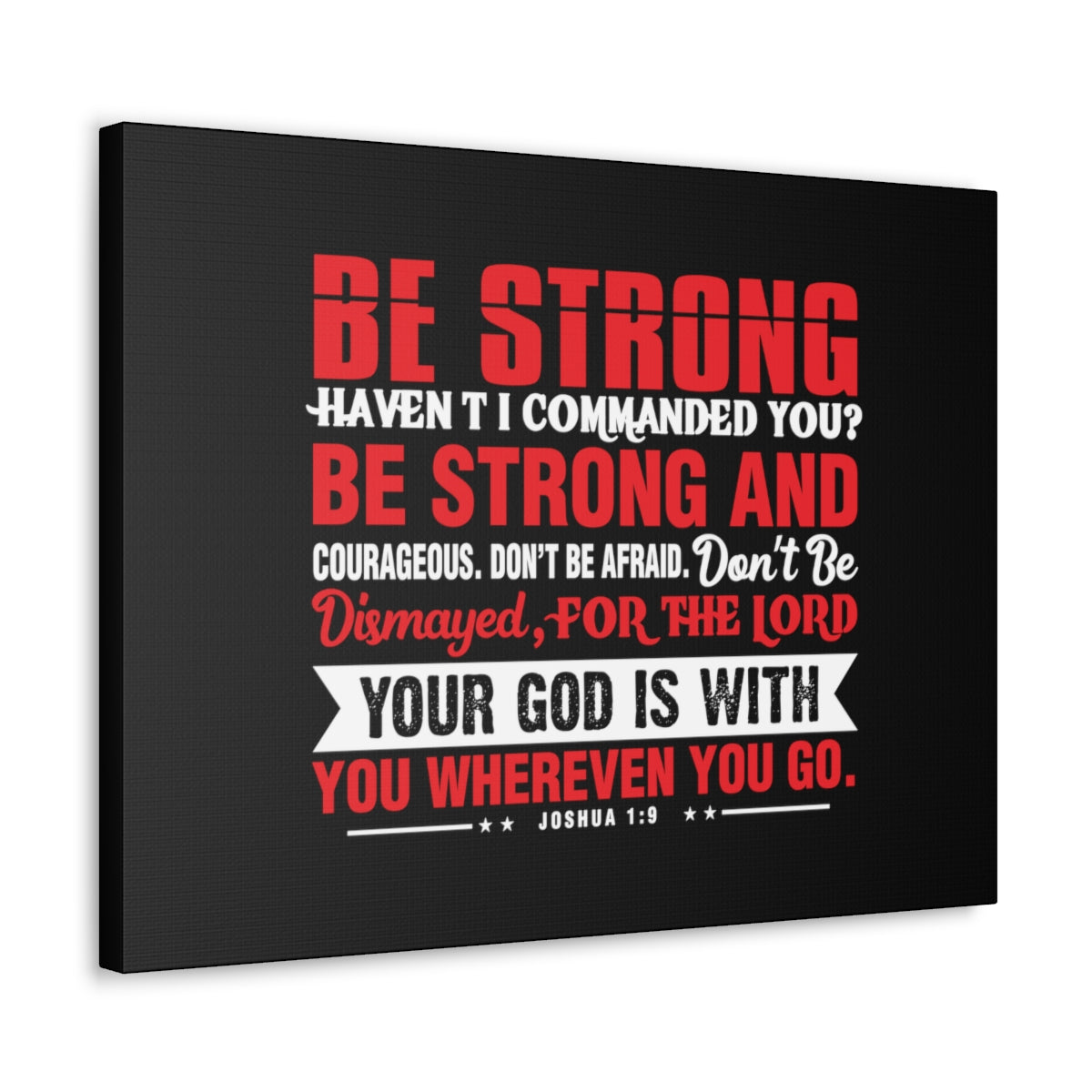 Scripture Walls Be Strong Red Joshua 1:9 Christian Wall Art Bible Verse Print Ready to Hang Unframed-Express Your Love Gifts