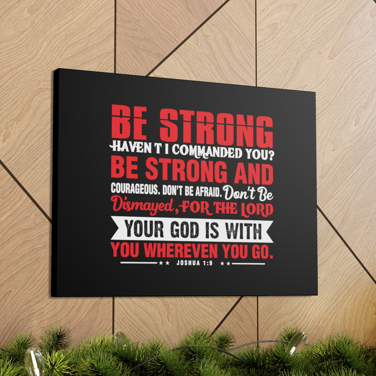 Scripture Walls Be Strong Red Joshua 1:9 Christian Wall Art Bible Verse Print Ready to Hang Unframed-Express Your Love Gifts