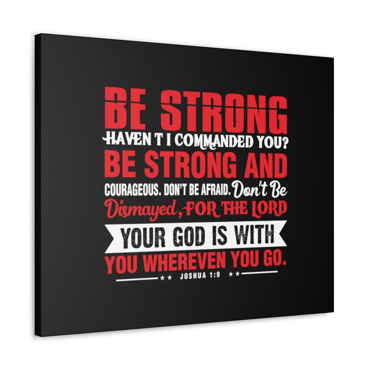 Scripture Walls Be Strong Red Joshua 1:9 Christian Wall Art Bible Verse Print Ready to Hang Unframed-Express Your Love Gifts