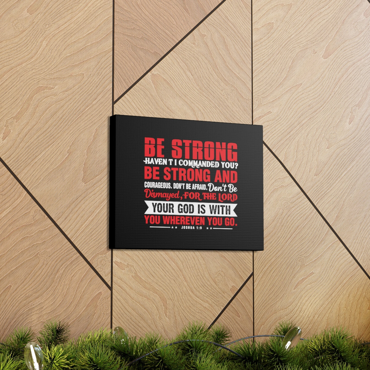 Scripture Walls Be Strong Red Joshua 1:9 Christian Wall Art Bible Verse Print Ready to Hang Unframed-Express Your Love Gifts
