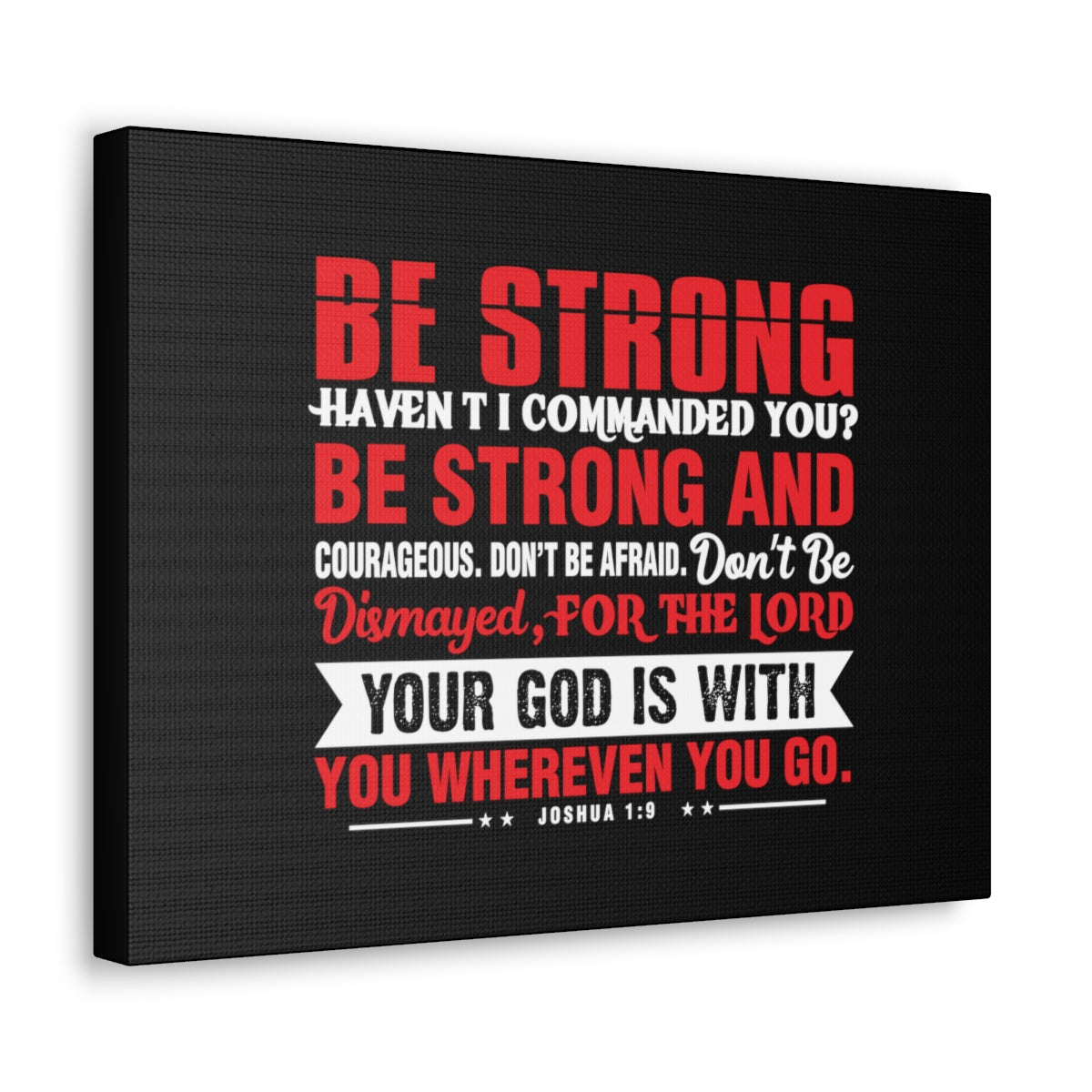 Scripture Walls Be Strong Red Joshua 1:9 Christian Wall Art Bible Verse Print Ready to Hang Unframed-Express Your Love Gifts