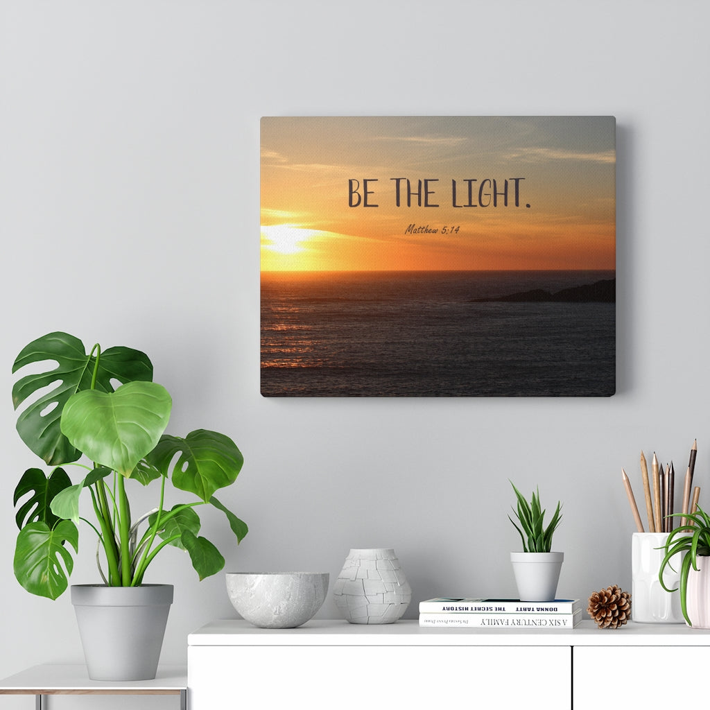 Scripture Walls Be The Light Matthew 5:14 Bible Verse Canvas Christian Wall Art Ready to Hang Unframed-Express Your Love Gifts