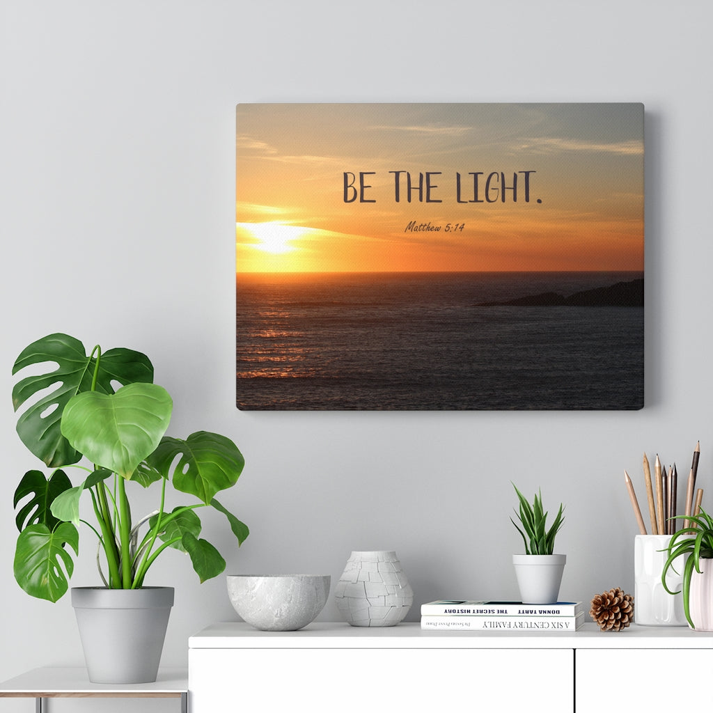 Scripture Walls Be The Light Matthew 5:14 Bible Verse Canvas Christian Wall Art Ready to Hang Unframed-Express Your Love Gifts