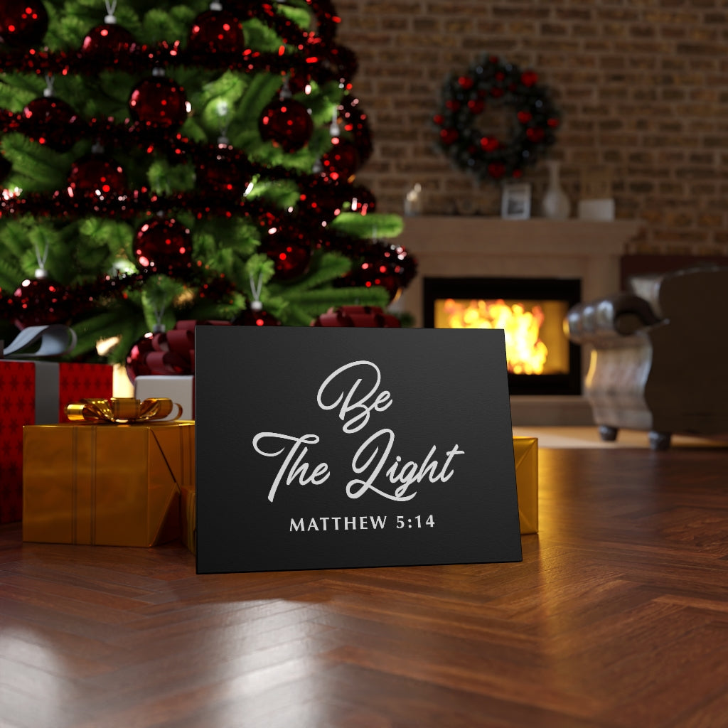 Scripture Walls Be The Light Matthew 5:14 Black & White Bible Verse Canvas Christian Wall Art Ready to Hang Unframed-Express Your Love Gifts