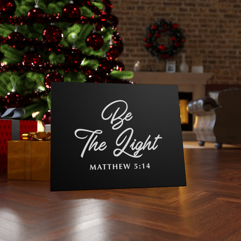 Scripture Walls Be The Light Matthew 5:14 Black & White Bible Verse Canvas Christian Wall Art Ready to Hang Unframed-Express Your Love Gifts