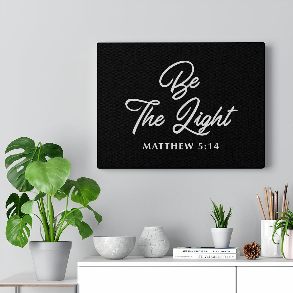 Scripture Walls Be The Light Matthew 5:14 Black & White Bible Verse Canvas Christian Wall Art Ready to Hang Unframed-Express Your Love Gifts