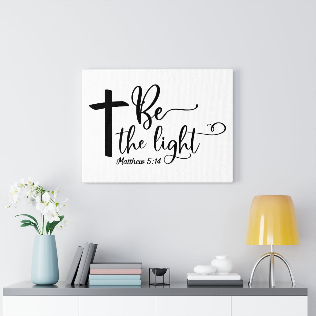 Scripture Walls Be The Light Matthew 5:14 Cross Bible Verse Canvas Christian Wall Art Ready to Hang Unframed-Express Your Love Gifts