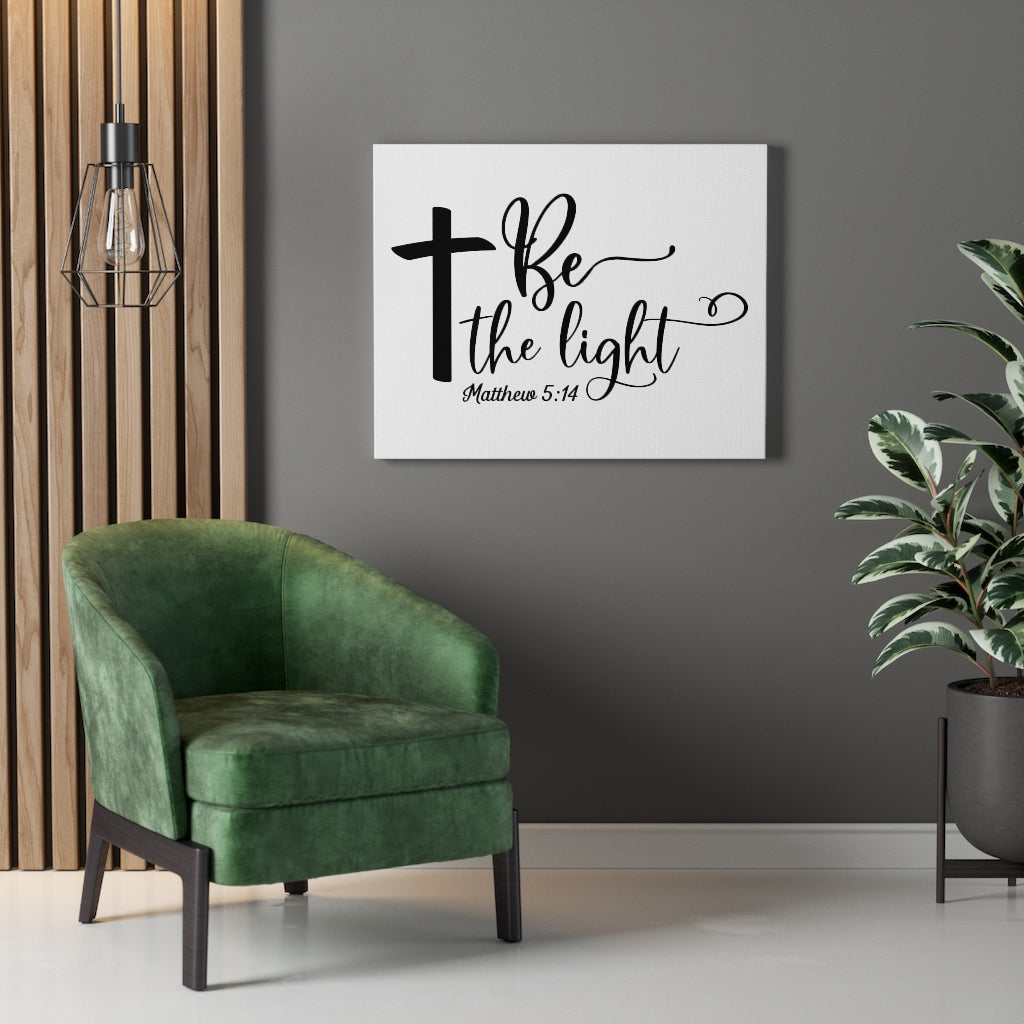 Scripture Walls Be The Light Matthew 5:14 Cross Bible Verse Canvas Christian Wall Art Ready to Hang Unframed-Express Your Love Gifts
