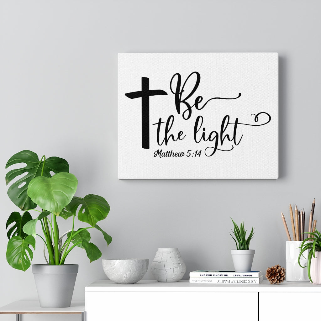 Scripture Walls Be The Light Matthew 5:14 Cross Bible Verse Canvas Christian Wall Art Ready to Hang Unframed-Express Your Love Gifts