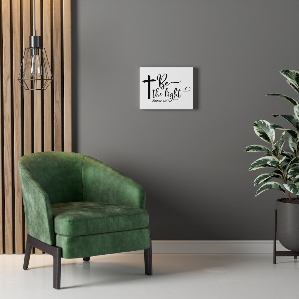 Scripture Walls Be The Light Matthew 5:14 Cross Bible Verse Canvas Christian Wall Art Ready to Hang Unframed-Express Your Love Gifts