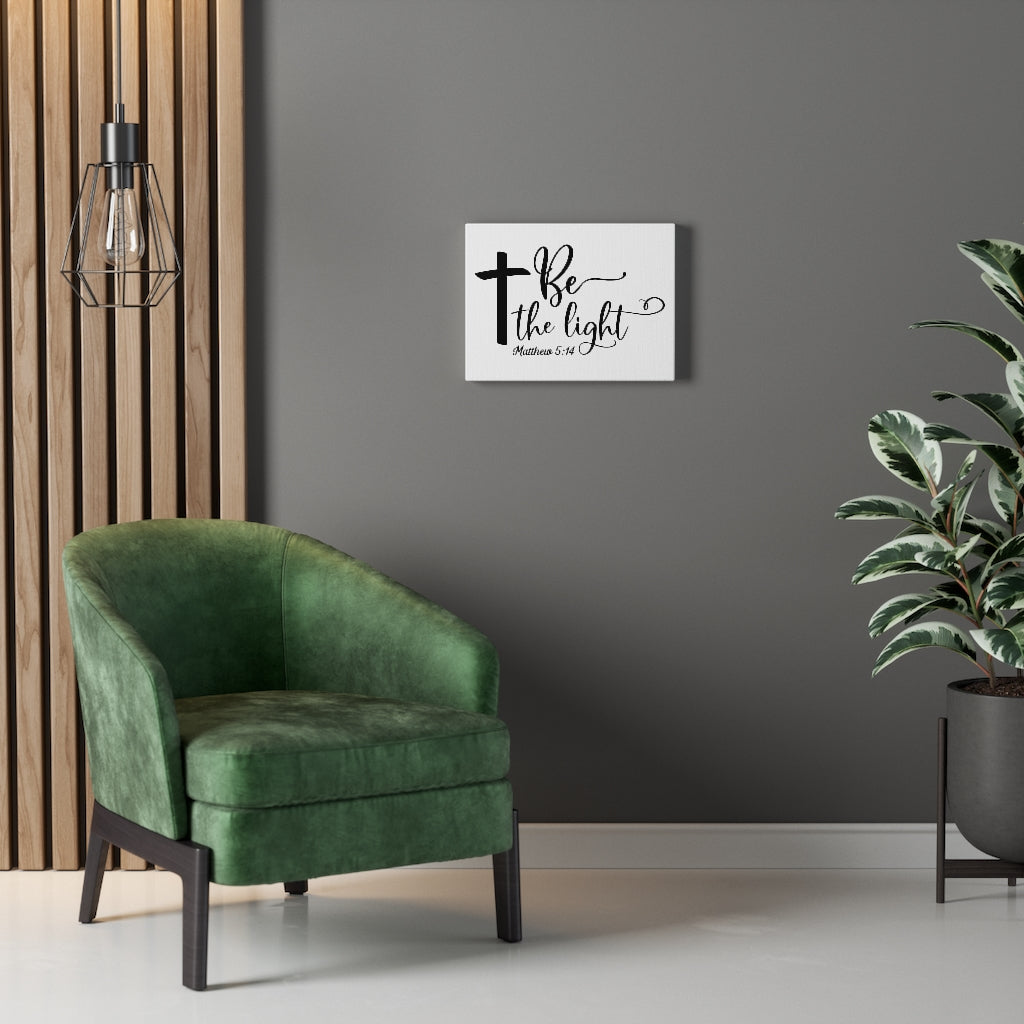 Scripture Walls Be The Light Matthew 5:14 Cross Bible Verse Canvas Christian Wall Art Ready to Hang Unframed-Express Your Love Gifts