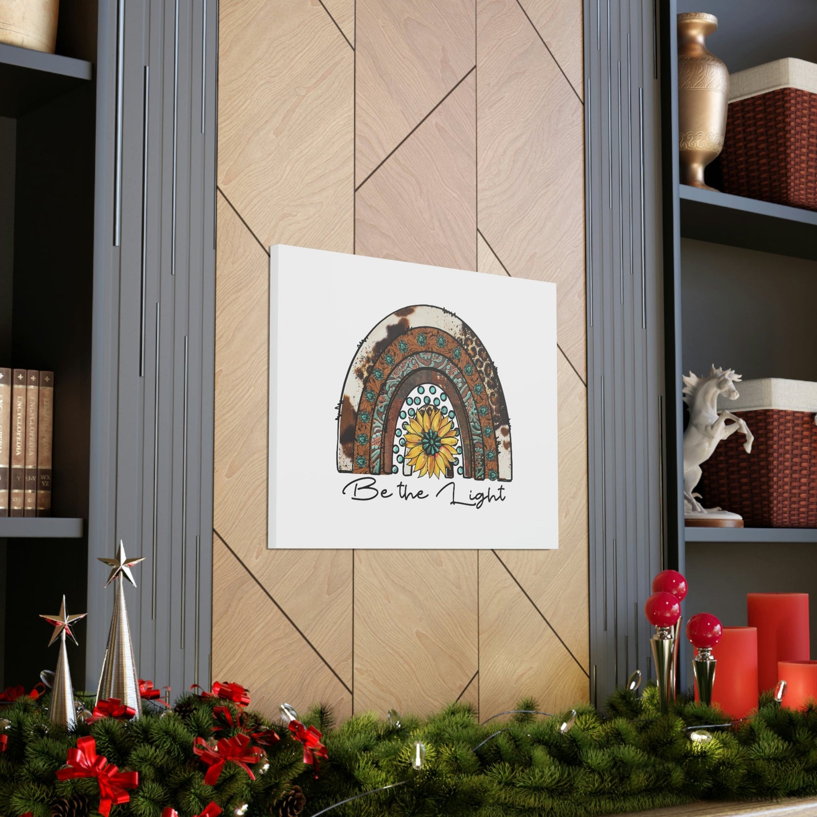 Scripture Walls Be The Light Matthew 5:14 Pattern Rainbow Christian Wall Art Bible Verse Print Ready to Hang Unframed-Express Your Love Gifts