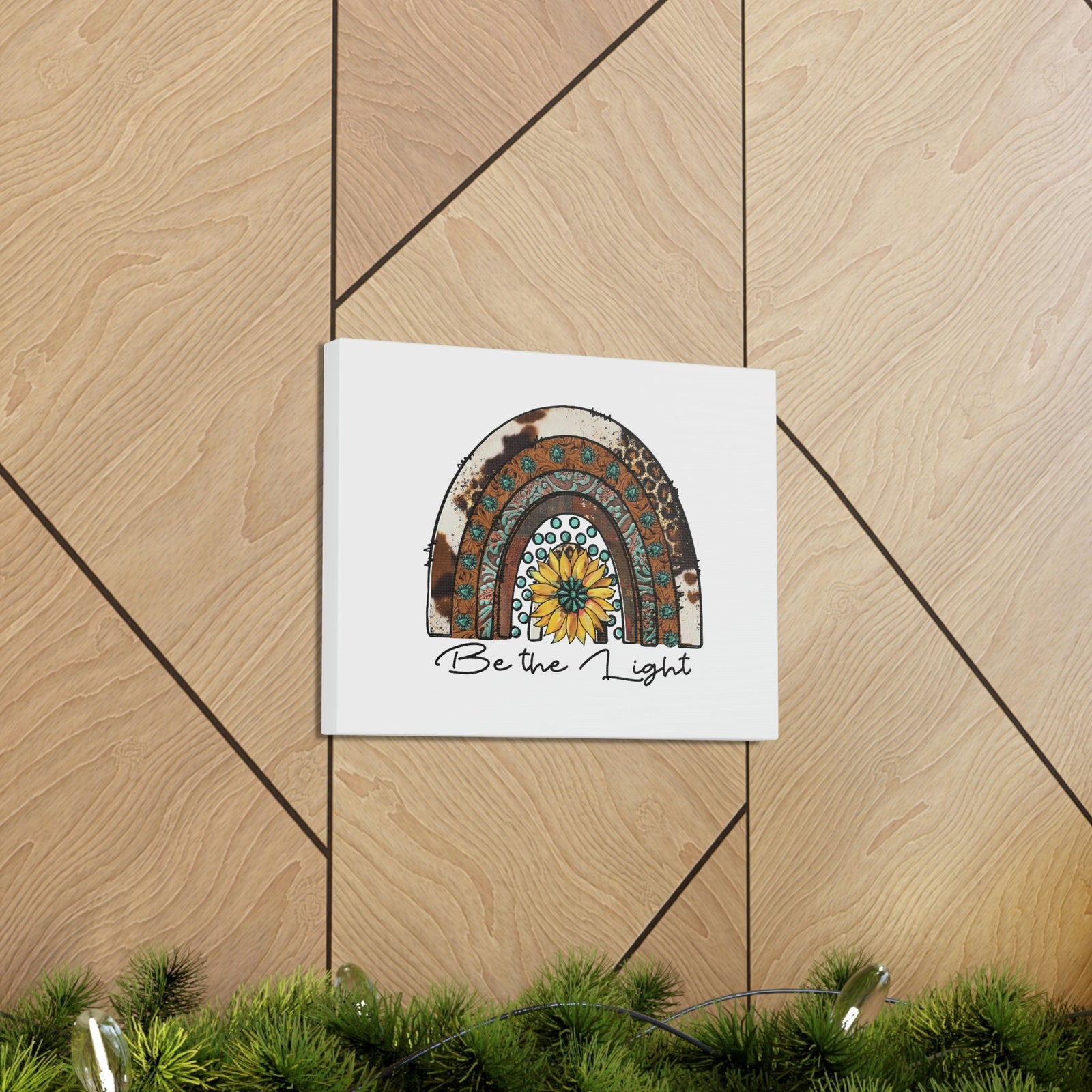 Scripture Walls Be The Light Matthew 5:14 Pattern Rainbow Christian Wall Art Bible Verse Print Ready to Hang Unframed-Express Your Love Gifts