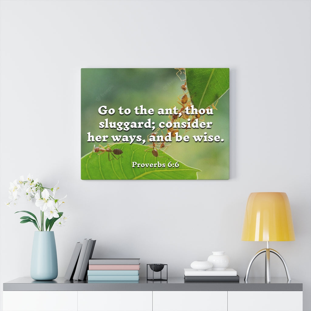 Scripture Walls Be Wise Proverbs 6:6 Bible Verse Canvas Christian Wall Art Ready to Hang Unframed-Express Your Love Gifts