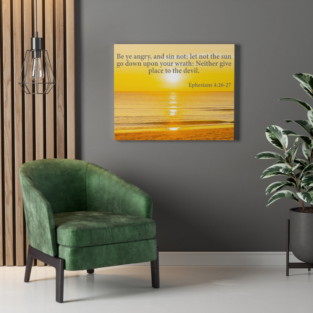 Scripture Walls Be Ye Angry Ephesians 4:26-27 Bible Verse Canvas Christian Wall Art Ready to Hang Unframed-Express Your Love Gifts