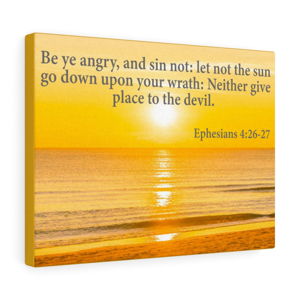 Scripture Walls Be Ye Angry Ephesians 4:26-27 Bible Verse Canvas Christian Wall Art Ready to Hang Unframed-Express Your Love Gifts