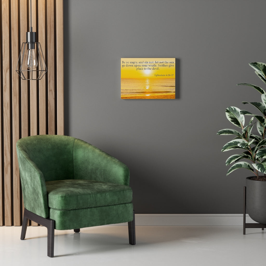 Scripture Walls Be Ye Angry Ephesians 4:26-27 Bible Verse Canvas Christian Wall Art Ready to Hang Unframed-Express Your Love Gifts