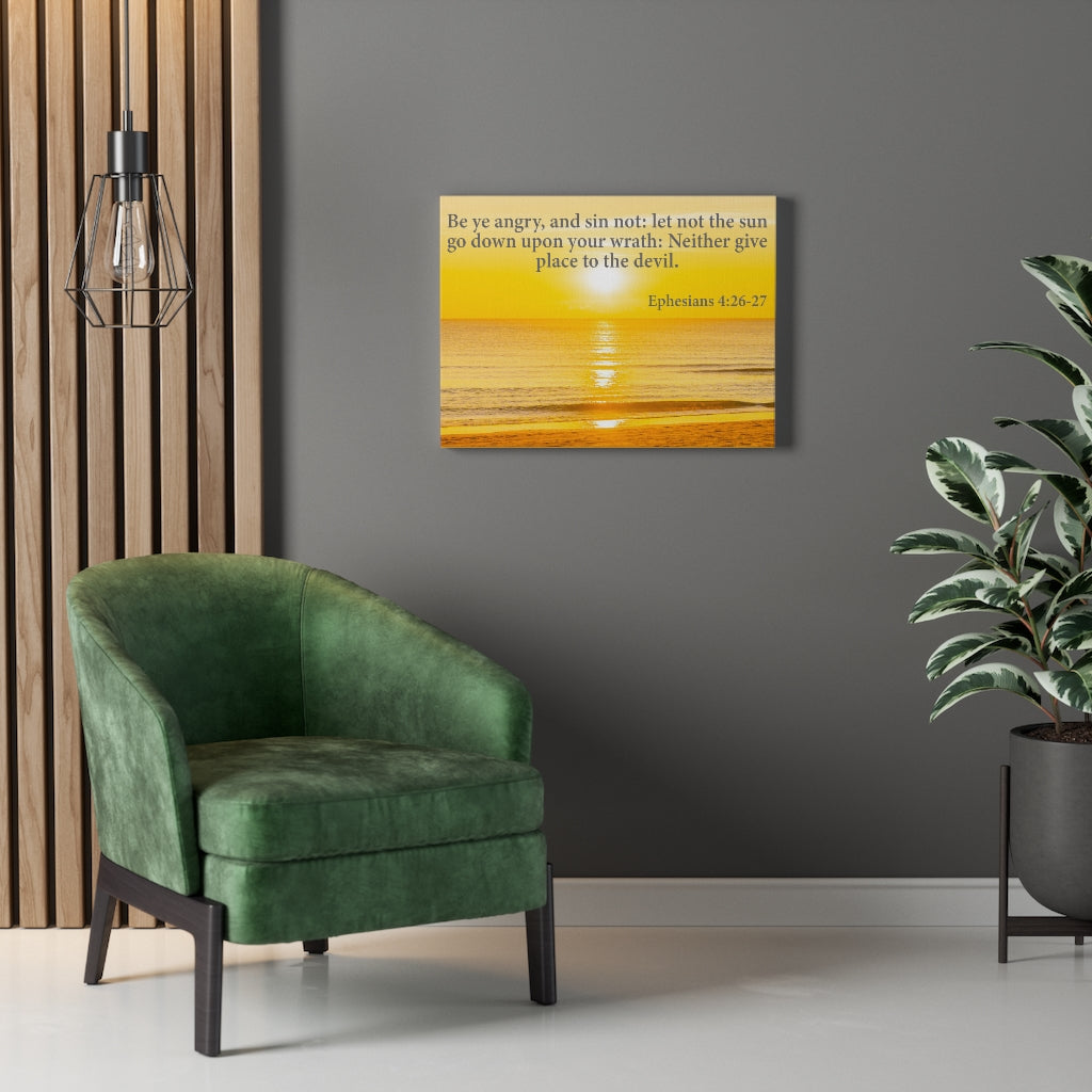 Scripture Walls Be Ye Angry Ephesians 4:26-27 Bible Verse Canvas Christian Wall Art Ready to Hang Unframed-Express Your Love Gifts