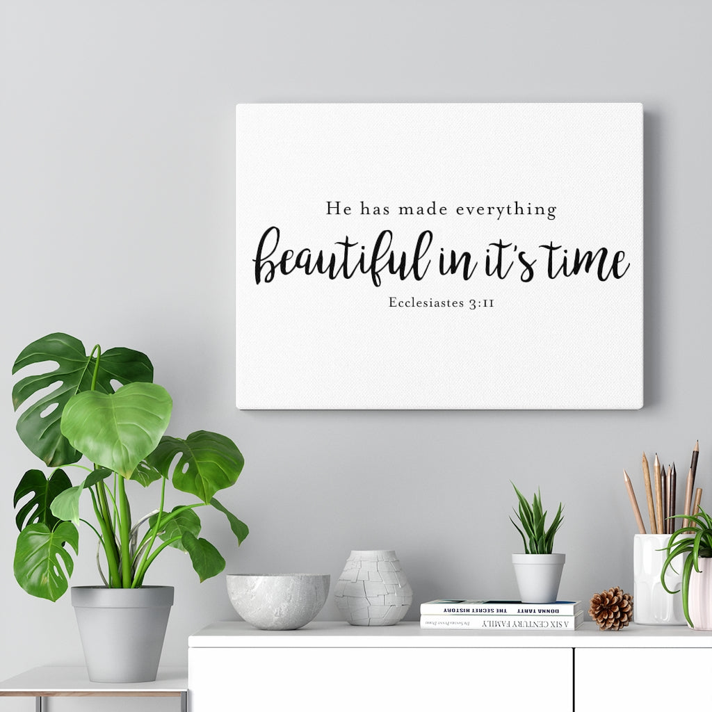 Scripture Walls Beautiful In It's Time Ecclesiastes 3:11 Christian Wall Art Bible Verse Print Ready To Hang Unframed-Express Your Love Gifts