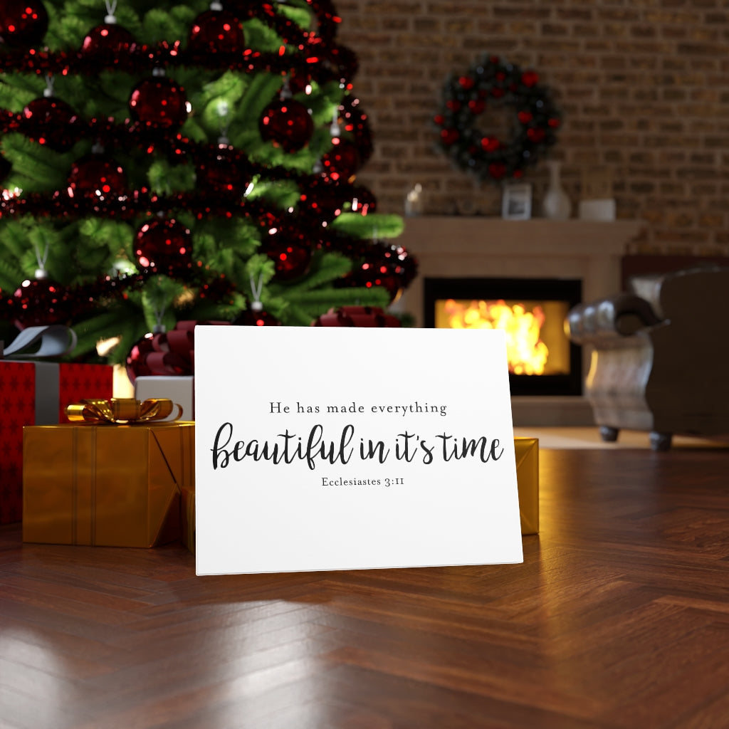 Scripture Walls Beautiful In It's Time Ecclesiastes 3:11 Christian Wall Art Bible Verse Print Ready To Hang Unframed-Express Your Love Gifts