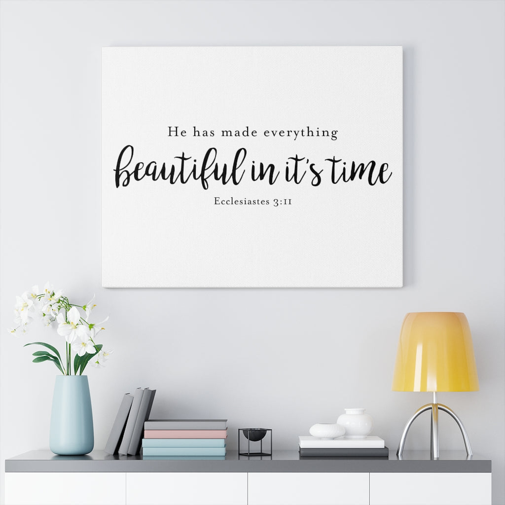 Scripture Walls Beautiful In It's Time Ecclesiastes 3:11 Christian Wall Art Bible Verse Print Ready To Hang Unframed-Express Your Love Gifts