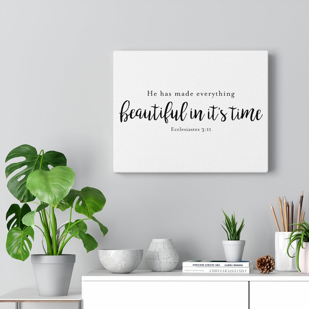 Scripture Walls Beautiful In It's Time Ecclesiastes 3:11 Christian Wall Art Bible Verse Print Ready To Hang Unframed-Express Your Love Gifts