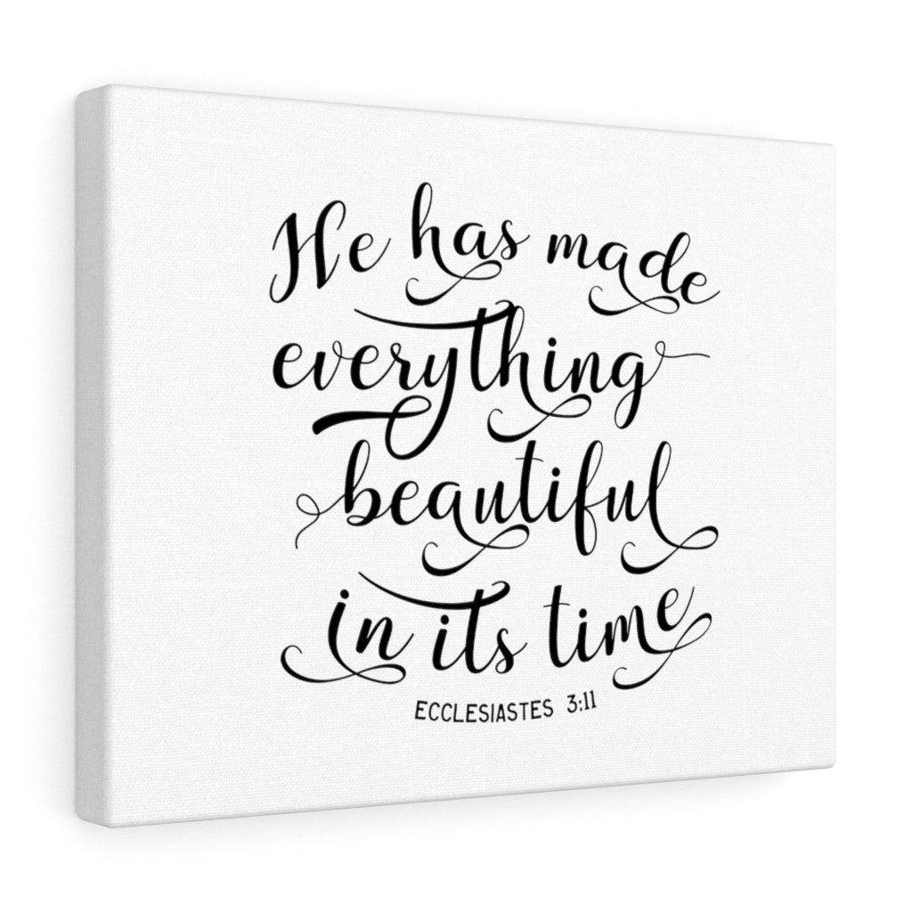 Scripture Walls Beautiful In It's Time Ecclesiastes 3:11 Plain Christian Wall Art Bible Verse Print Ready To Hang Unframed-Express Your Love Gifts