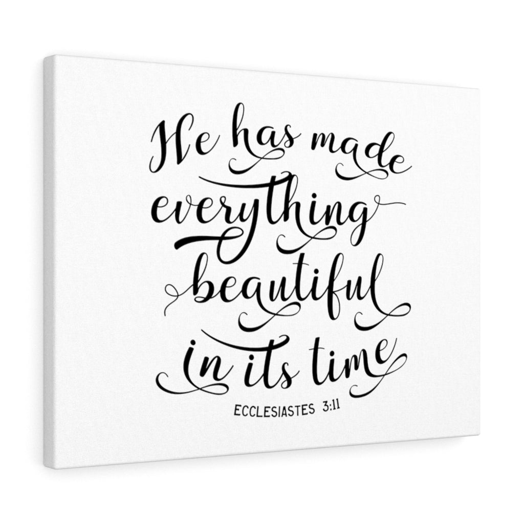 Scripture Walls Beautiful In It's Time Ecclesiastes 3:11 Plain Christian Wall Art Bible Verse Print Ready To Hang Unframed-Express Your Love Gifts