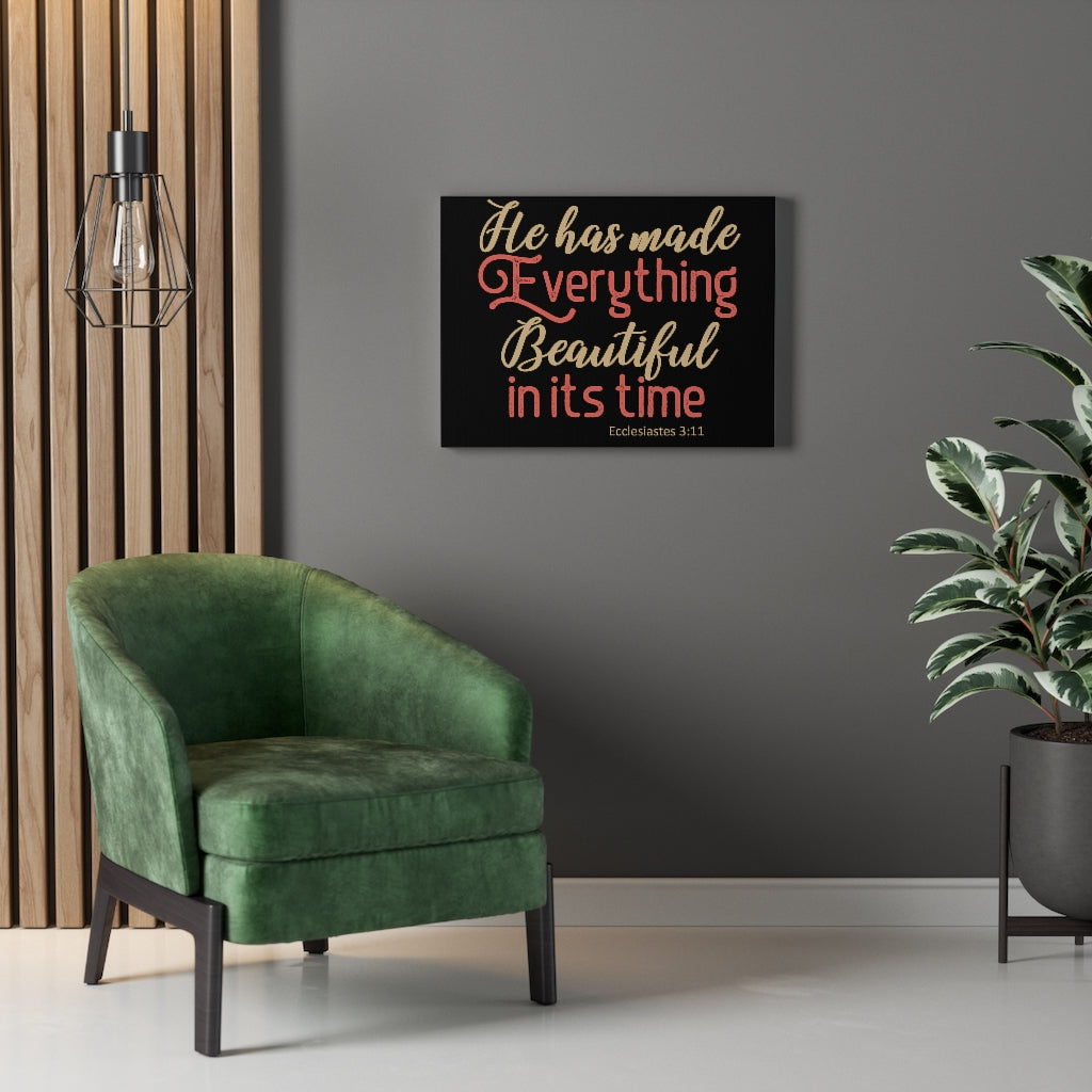 Scripture Walls Beautiful In Its Time Ecclesiastes 3:11 Christian Wall Art Bible Verse Print Ready To Hang Unframed-Express Your Love Gifts