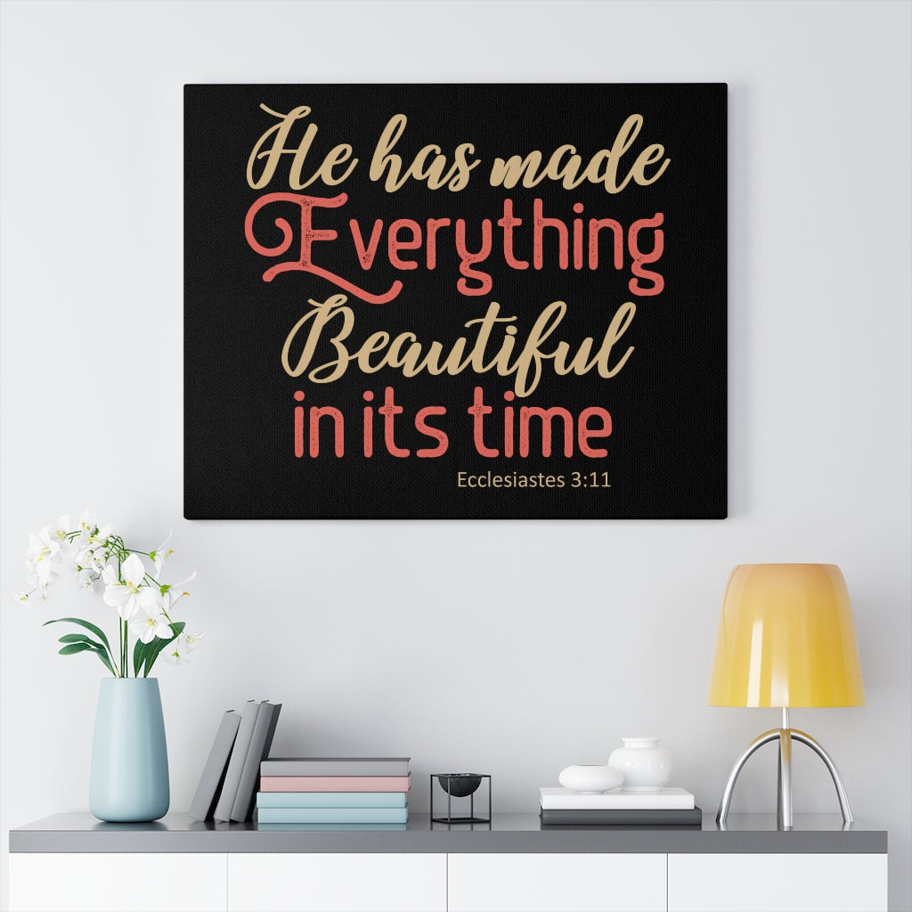 Scripture Walls Beautiful In Its Time Ecclesiastes 3:11 Christian Wall Art Bible Verse Print Ready To Hang Unframed-Express Your Love Gifts