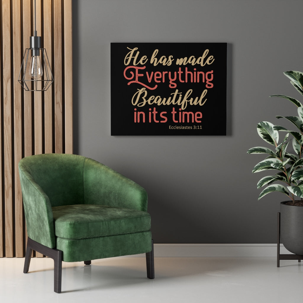 Scripture Walls Beautiful In Its Time Ecclesiastes 3:11 Christian Wall Art Bible Verse Print Ready To Hang Unframed-Express Your Love Gifts